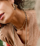 collier  Zag Nyra en acier doré