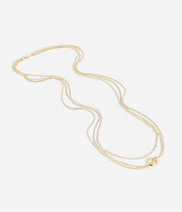 Collier triple sautoir ZAG Colombe en acier doré
