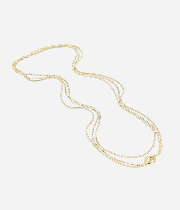 Collier triple sautoir ZAG Colombe en acier doré