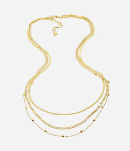 Collier triple sautoir ZAG Honorine en acier doré