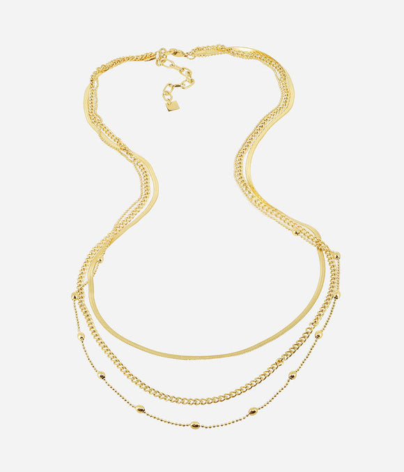 Collier triple sautoir ZAG Honorine en acier doré