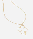 Collier sautoir ZAG trèfle EGEO en acier doré