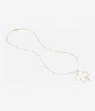 Collier sautoir ZAG trèfle EGEO en acier doré