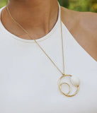 collier sautoir Zag Yaël en acier doré