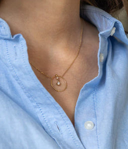 Collier ZAG Lynette en acier doré et zirconium