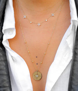 Collier ZAG Streisand long en acier doré