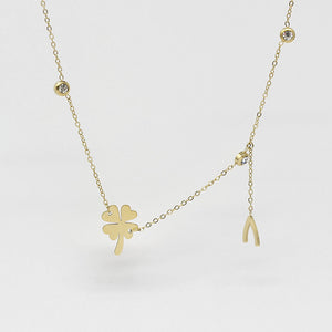 Collier ZAG Trifoglio en acier doré