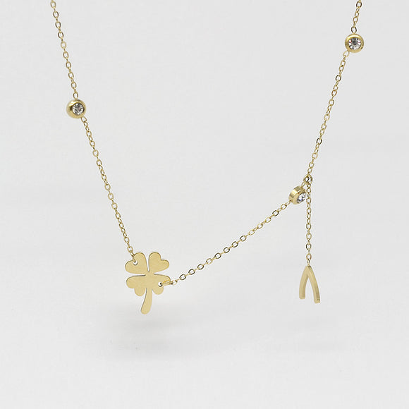 Collier ZAG Trifoglio en acier doré