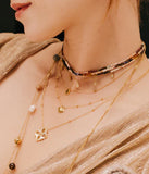 Collier ZAG Tux en acier et oeil de tigre