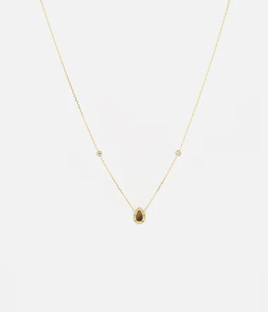 Collier ZAG Tux en acier et oeil de tigre