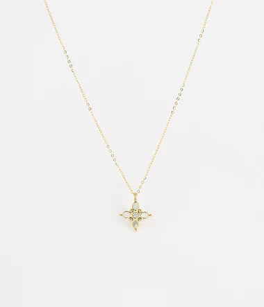 Collier ZAG Versailles nacre en acier doré