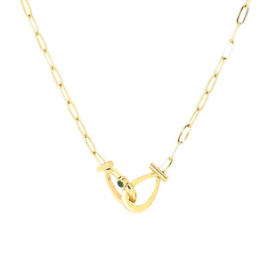 Collier ZAG Gancio en acier doré