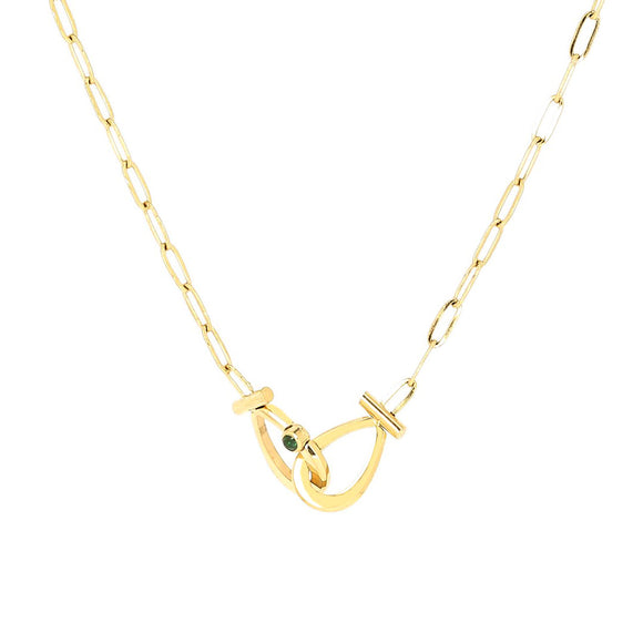 Collier ZAG Gancio en acier doré