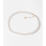 Collier Zag Marga en acier doré et perles