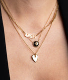 Collier ZAG Evelyne en acier doré et onyx noir