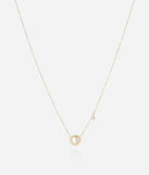Collier ZAG Gemme en acier doré avec nacre et zirconium