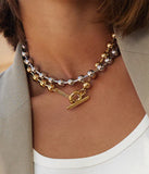 Collier ZAG Numa en acier doré