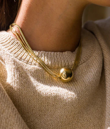 Collier ZAG Nectar en acier doré