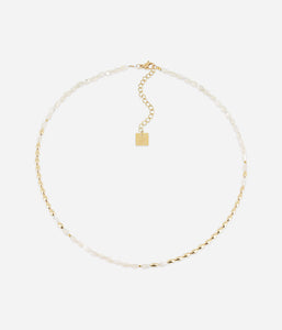 Collier ZAG Poeiti en acier doré et nacre