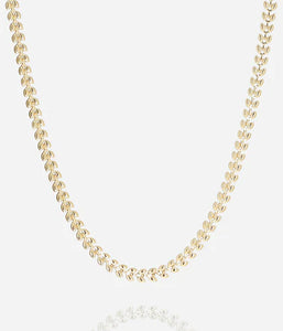Collier ZAG Leaf en acier doré