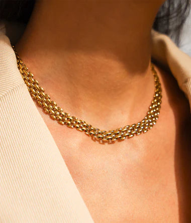 Collier ZAG Verbeno en acier doré