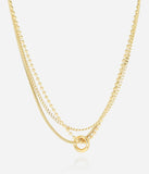 Collier triple ZAG Iguazu en acier doré