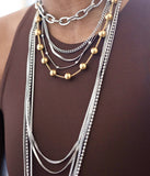 Collier triple ZAG lumineux en acier