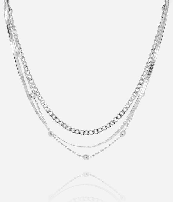 Collier triple ZAG lumineux en acier