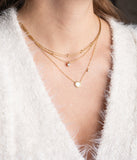 Collier triple ZAG Radieux en acier doré