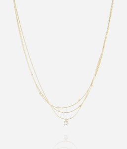 Collier triple ZAG Radieux en acier doré
