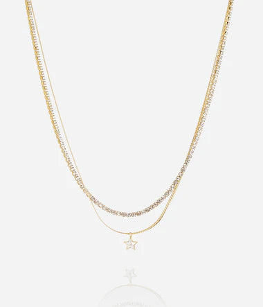 Collier ZAG Algara en acier doré
