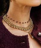 Collier triple ZAG Caddy en acier doré