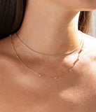 Collier double ZAG Virelle en acier doré