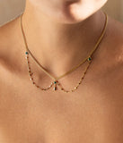 Collier ZAG Burley en acier doré et nacre