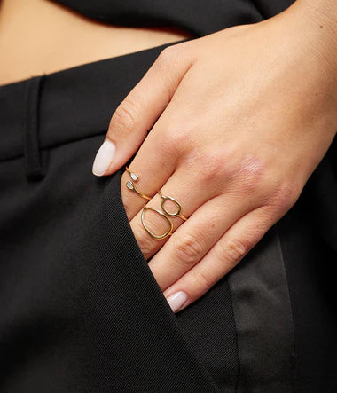 Bague Zag Apolo en acier doré