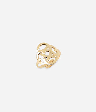 Bague ZAG Infini en acier doré