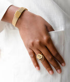 Bague ZAG Astrée en acier doré