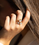 Bague ZAG Cyrielle en acier doré