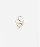 Bague ZAG coeur Basilio en acier doré et nacre