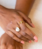 Bague ZAG Abeja en acier doré