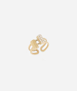 Bague ZAG Monarq en acier doré