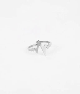 Bague ZAG en acier Heartbeat