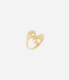 Bague ZAG Teru en acier doré