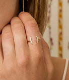 Bague ZAG Cassis en acier doré