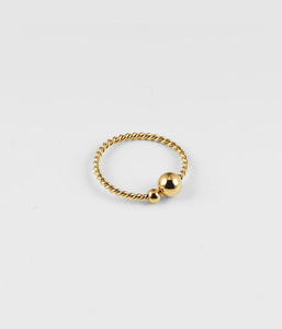 Bague ZAG Soto en acier doré