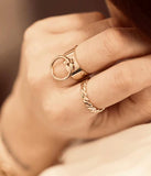 Bague ZAG Ginza en acier doré