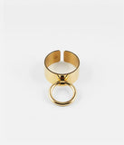 Bague ZAG Ginza en acier doré