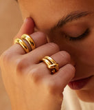 Bague ZAG Kendra en acier doré