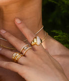 Bague ZAG Ethna en acier doré