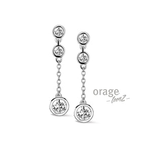 Boucles d'oreilles en argent et zirconiums 685-1061